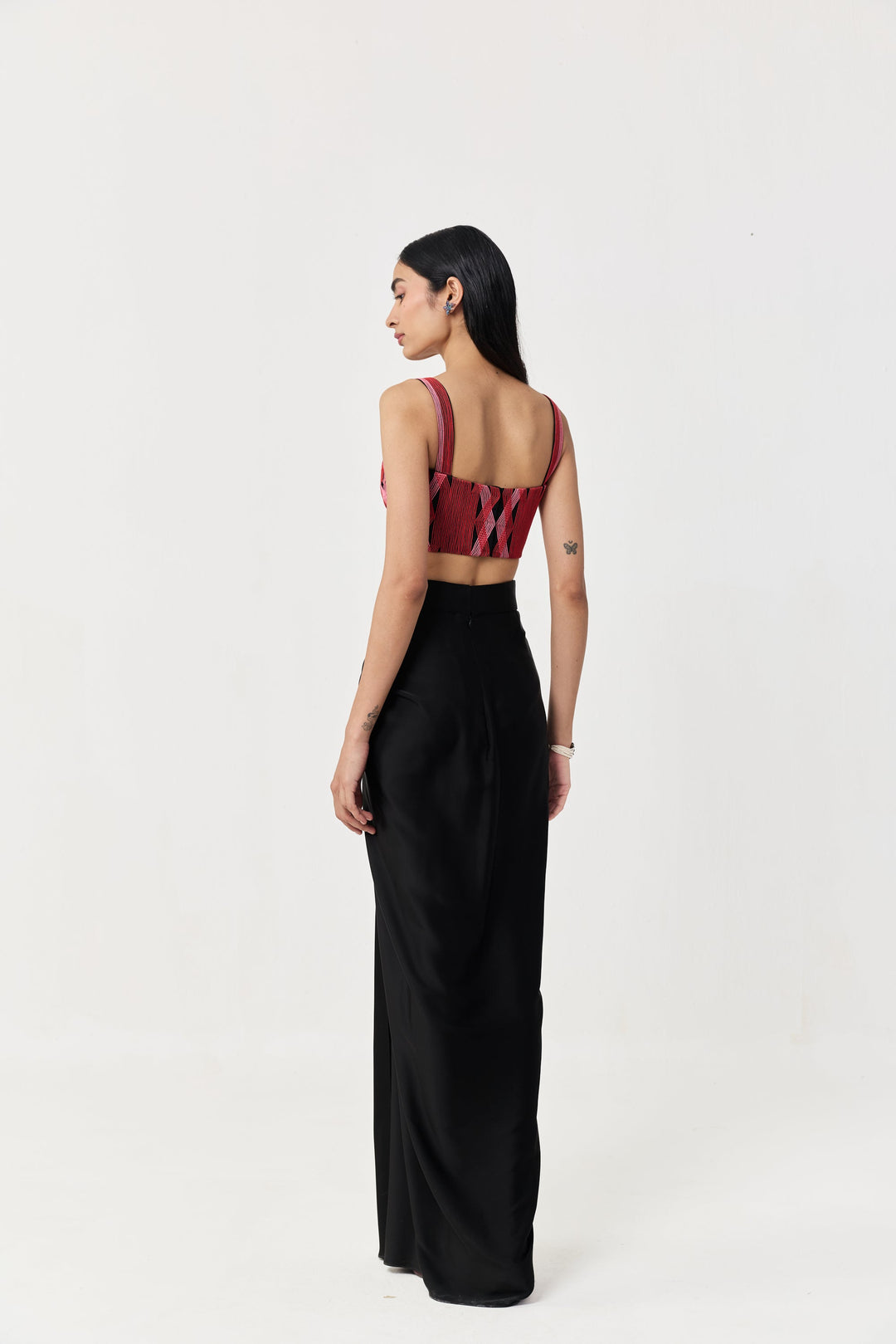 Entwined Corded Bustier - Black & Red