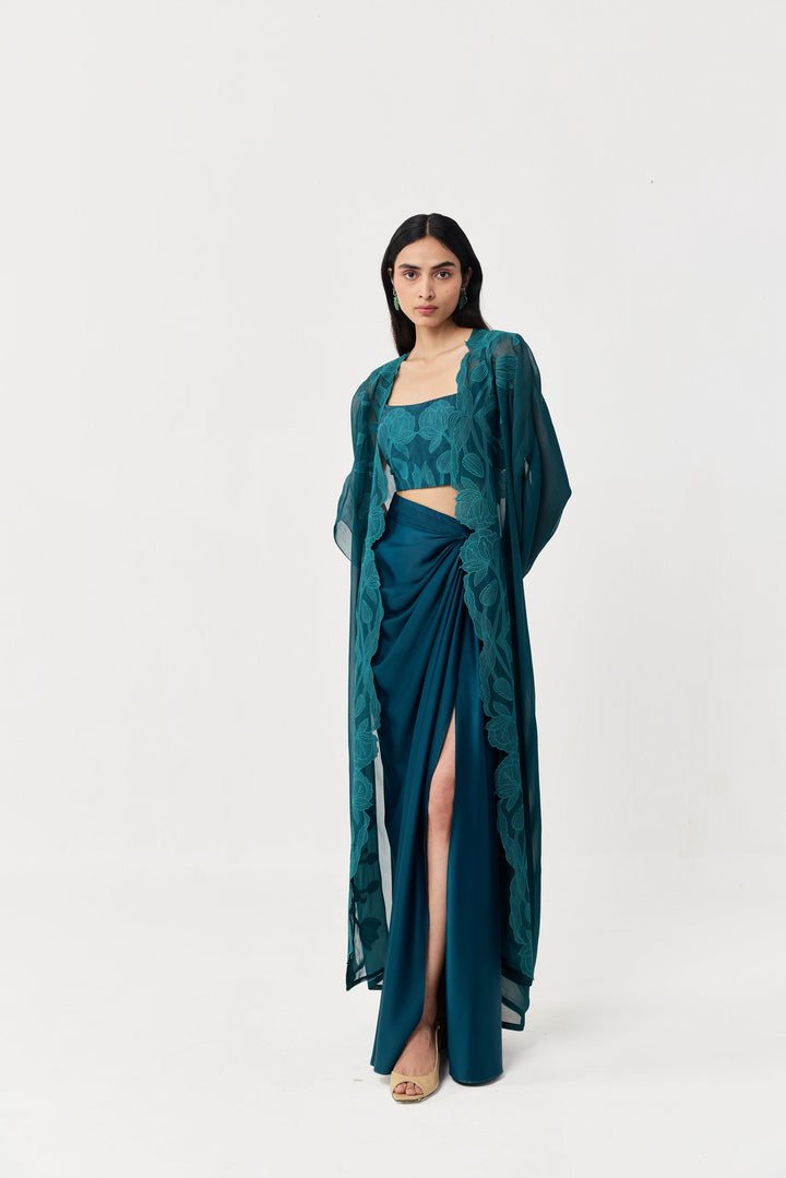 Wild Tulip Cape Set - Teal