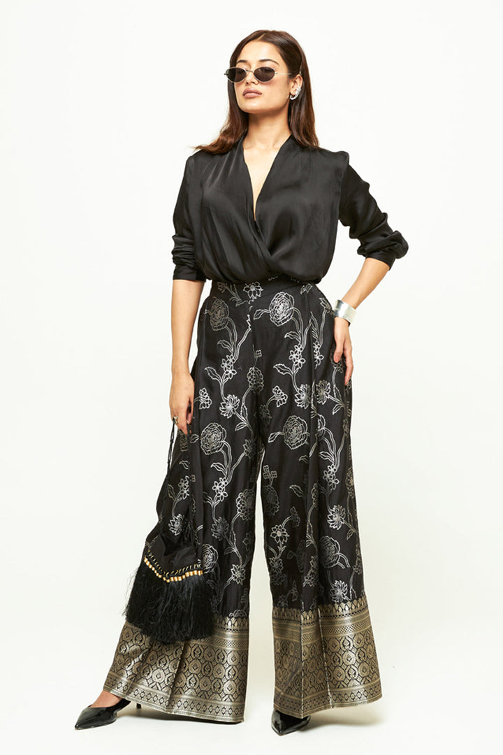 Rosa Black Brocade Pant Set