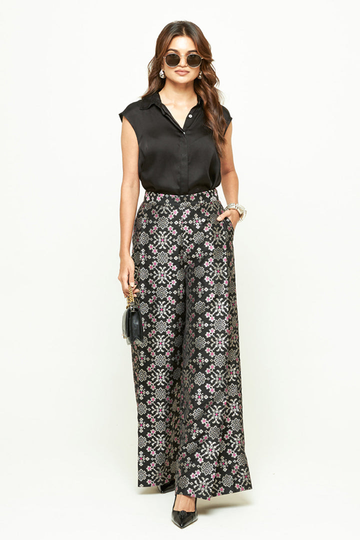 Meena Black Brocade Pant Set