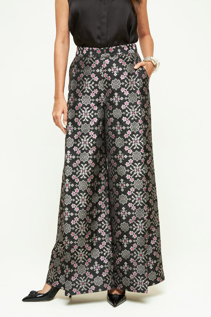 Meena Black Brocade Pant Set