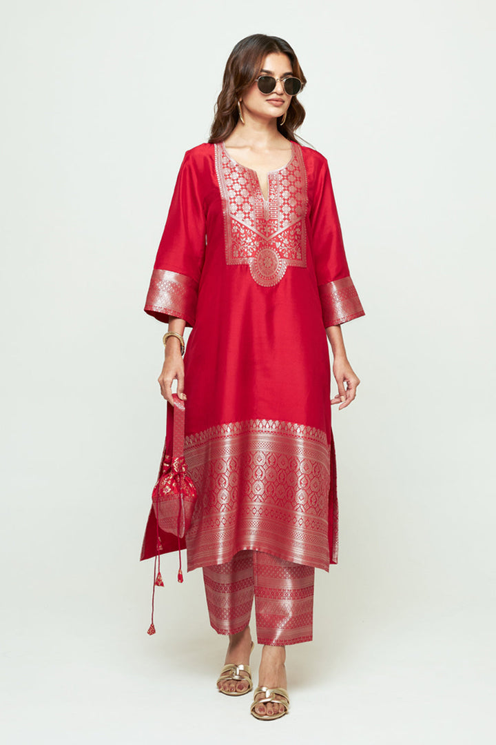 Meher Red Tunic Set