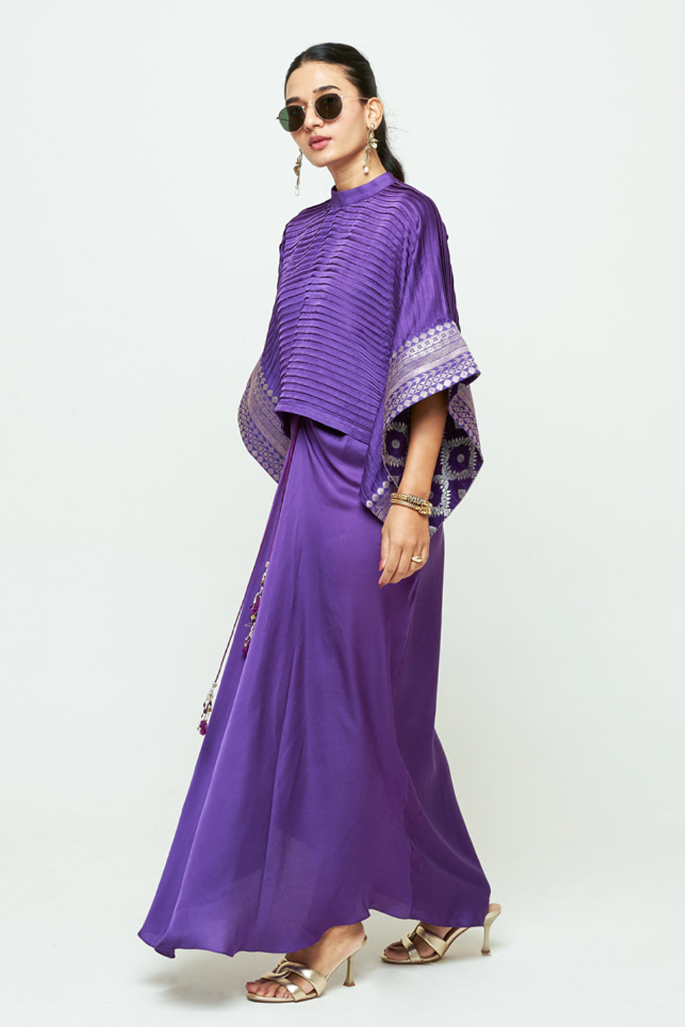 Prana Purple Pleated Top Set