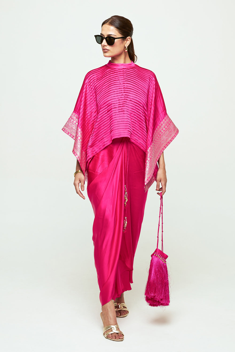 Prana Pink Pleated Top Set