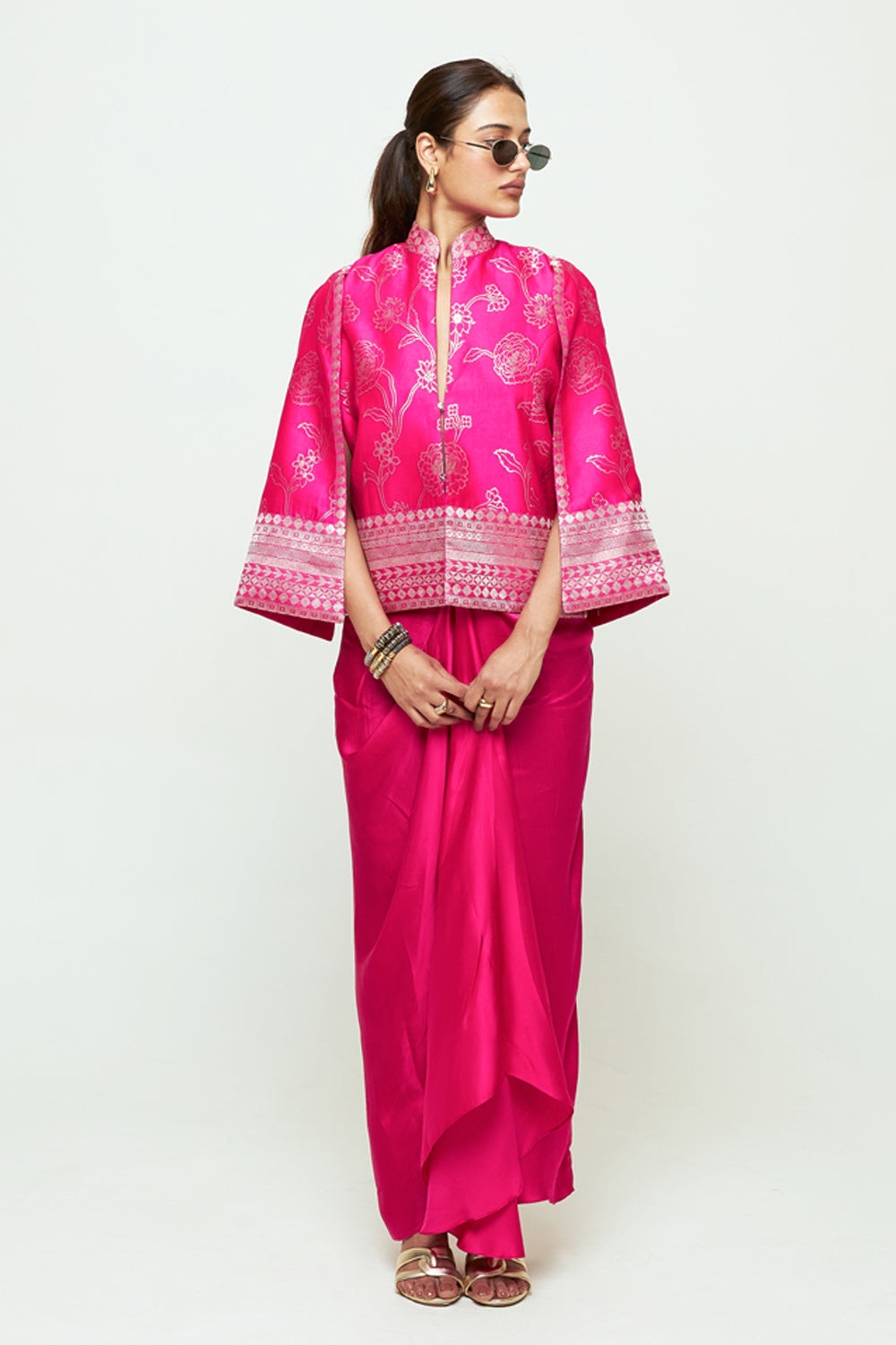 Rosa Pink Statement Jacket Skirt Set