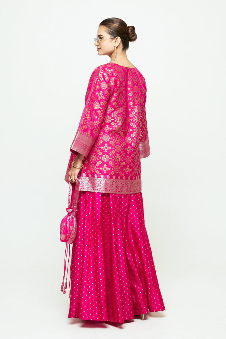 Meena Pink Kurta Sharara Set