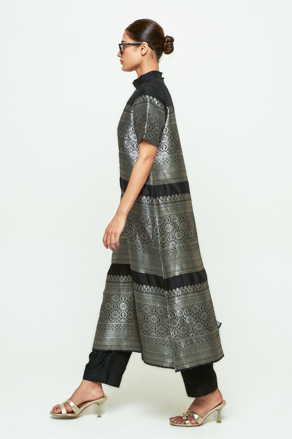 Raysa Black Statement Brocade Kurta Set