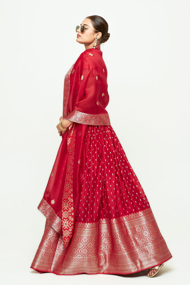 Mana Red Lehenga Set