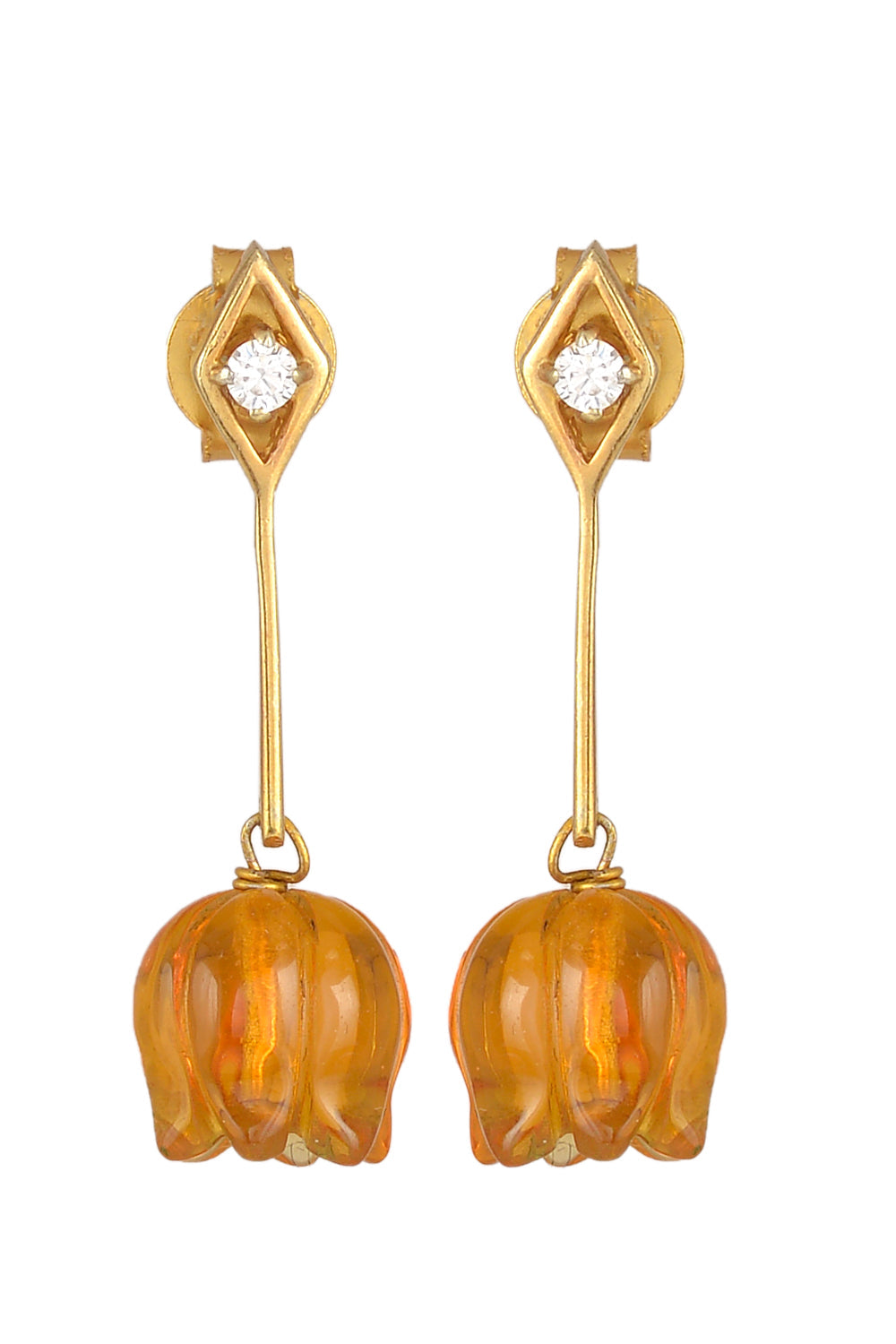 Orange Tulip Earrings