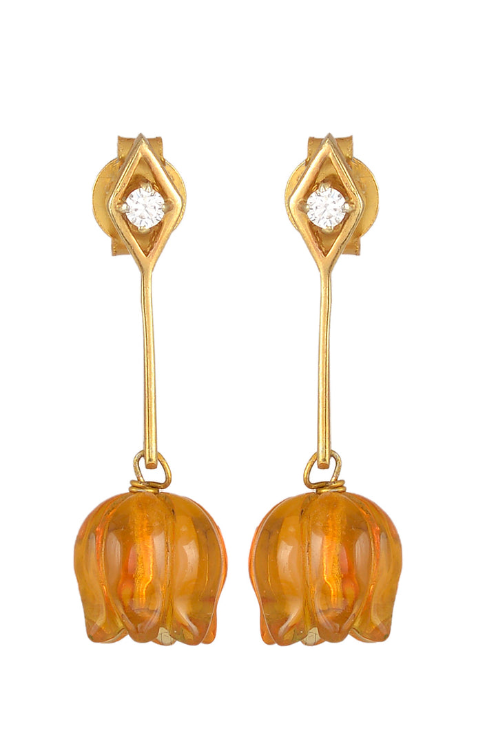 Orange Tulip Earrings