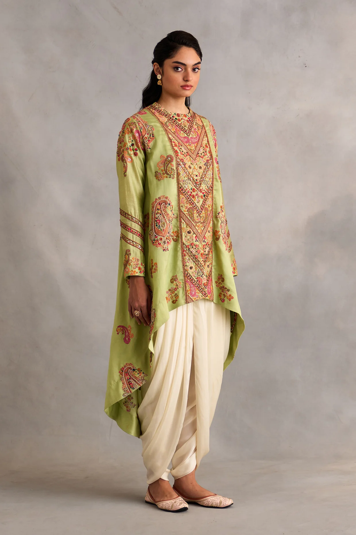 High Low Jacket  with Dhoti