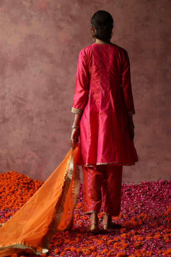 Rumi Pink & Orange Kurta Set