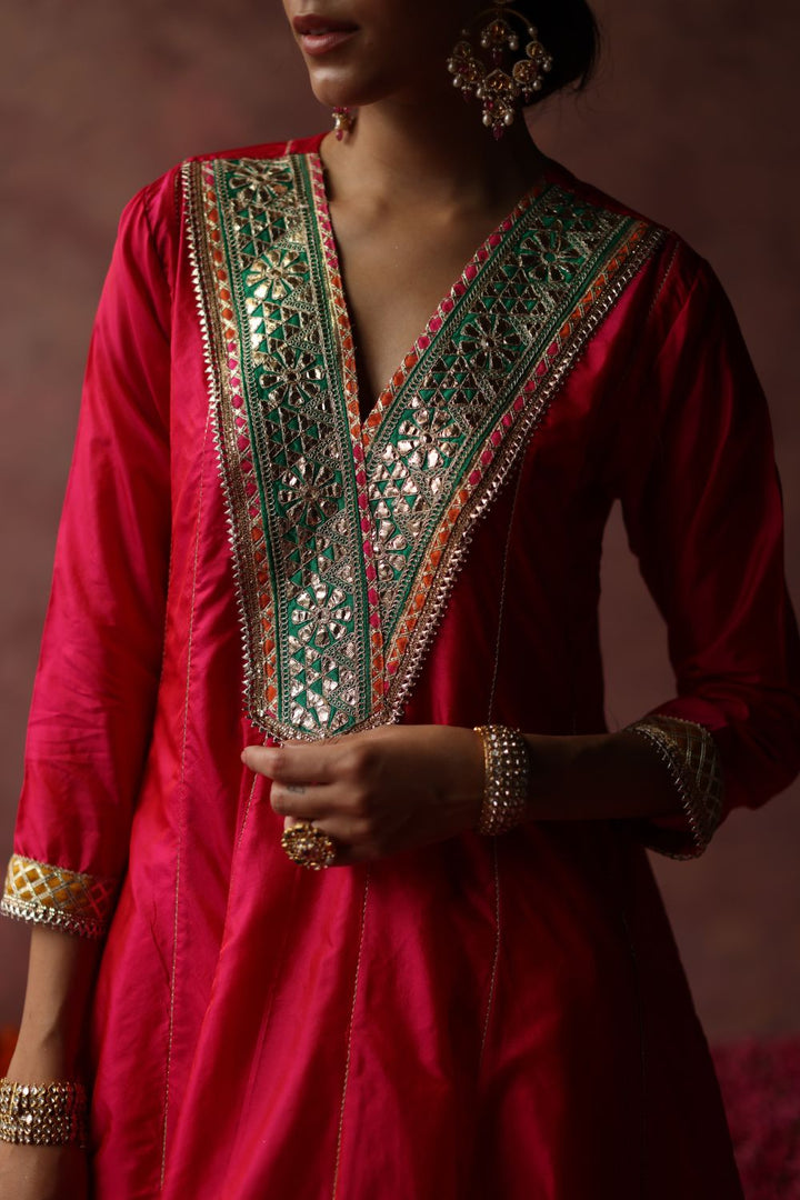 Rumi Berry & Green Kurta Set