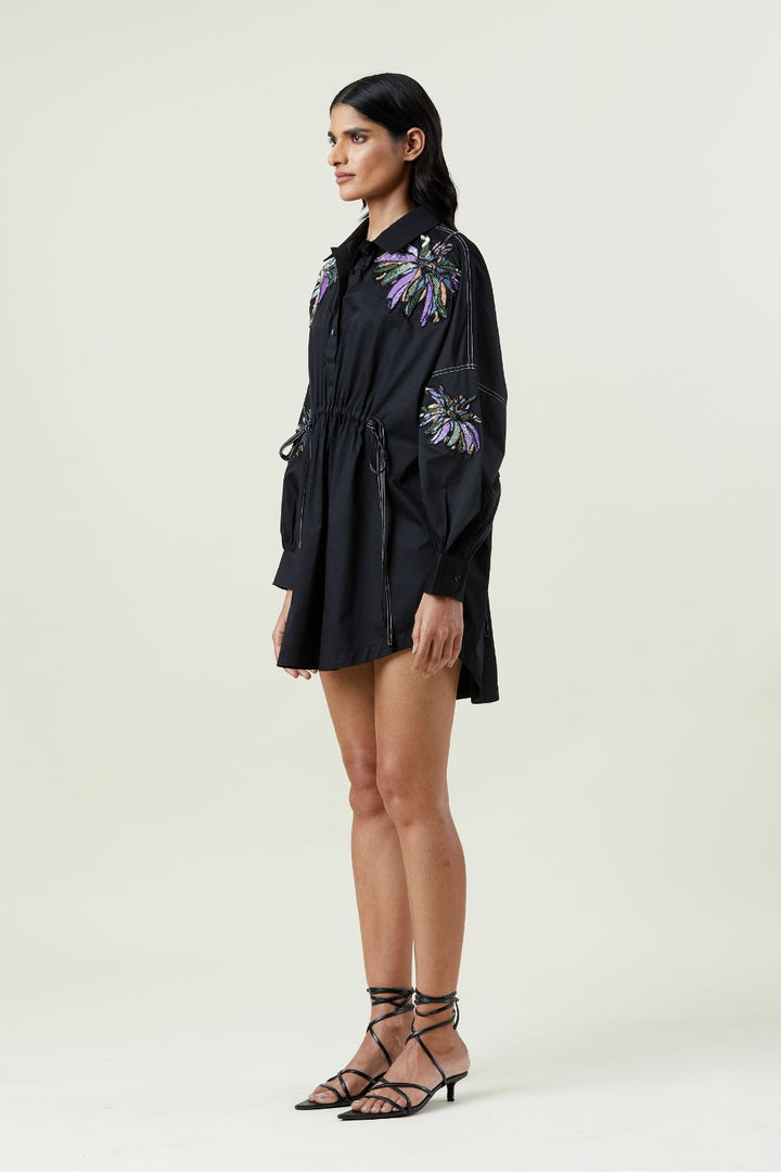 'Elestria' Embellished Shirt Dress