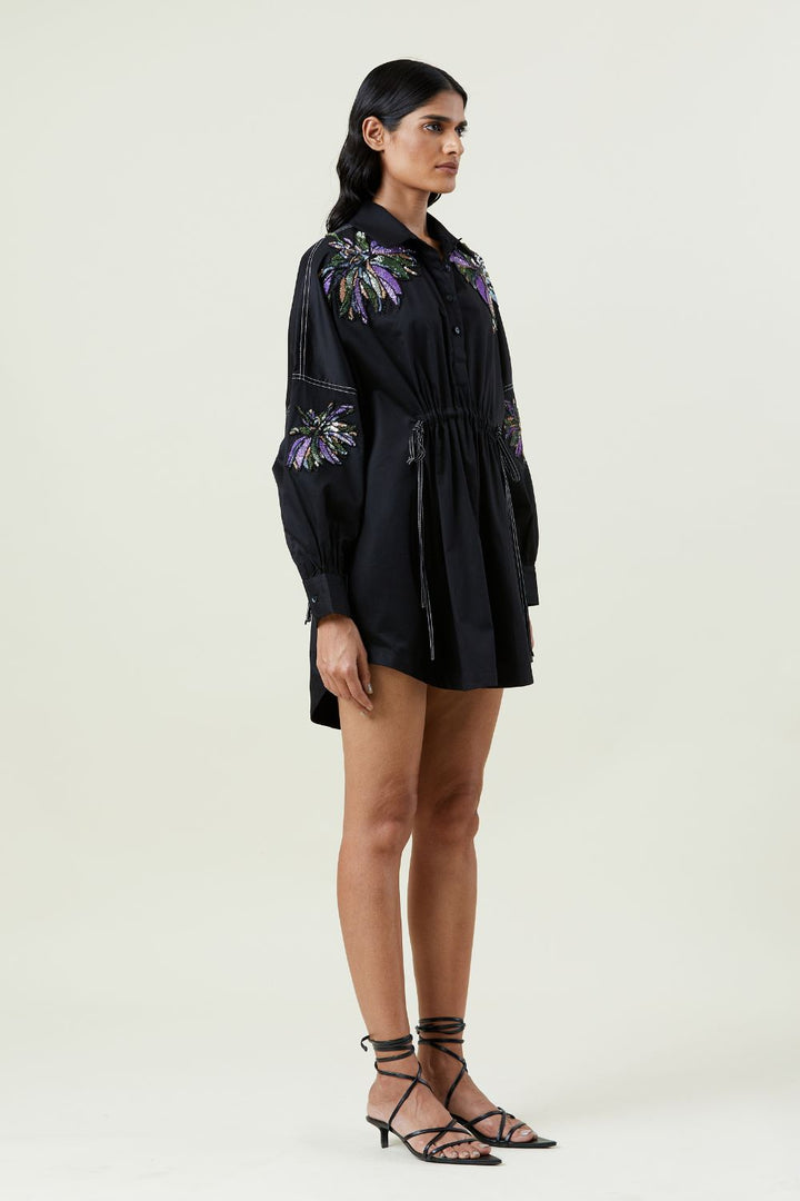 'Elestria' Embellished Shirt Dress