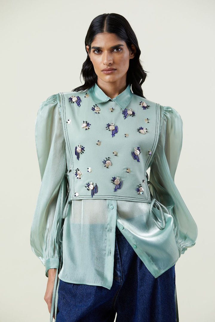 Mint Green Organza Shirt