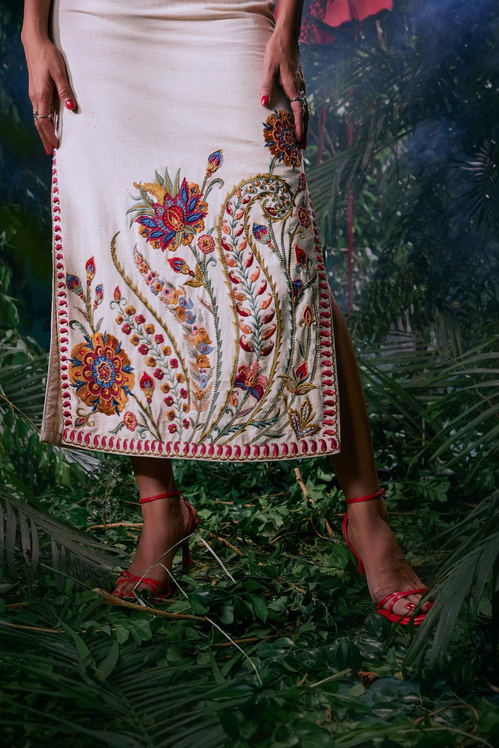 Ivory Threadwork and Beadwork Dress