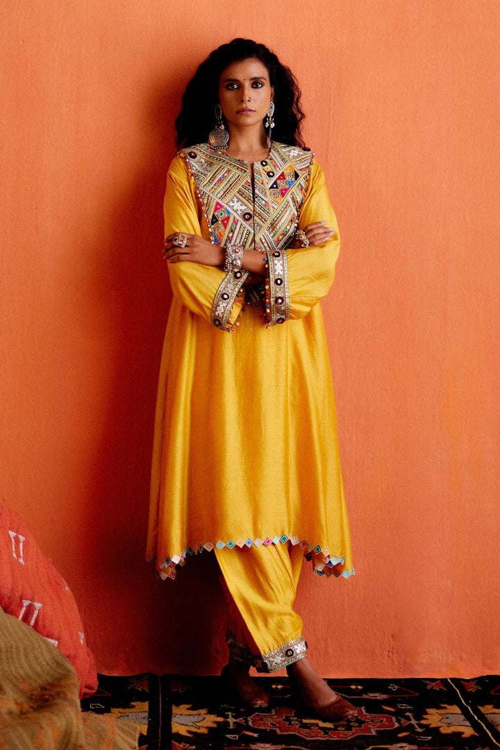 Yellow Kurta With Salwar Set