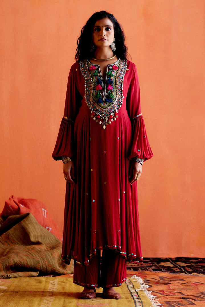 Arshad Maroon Kurta Set