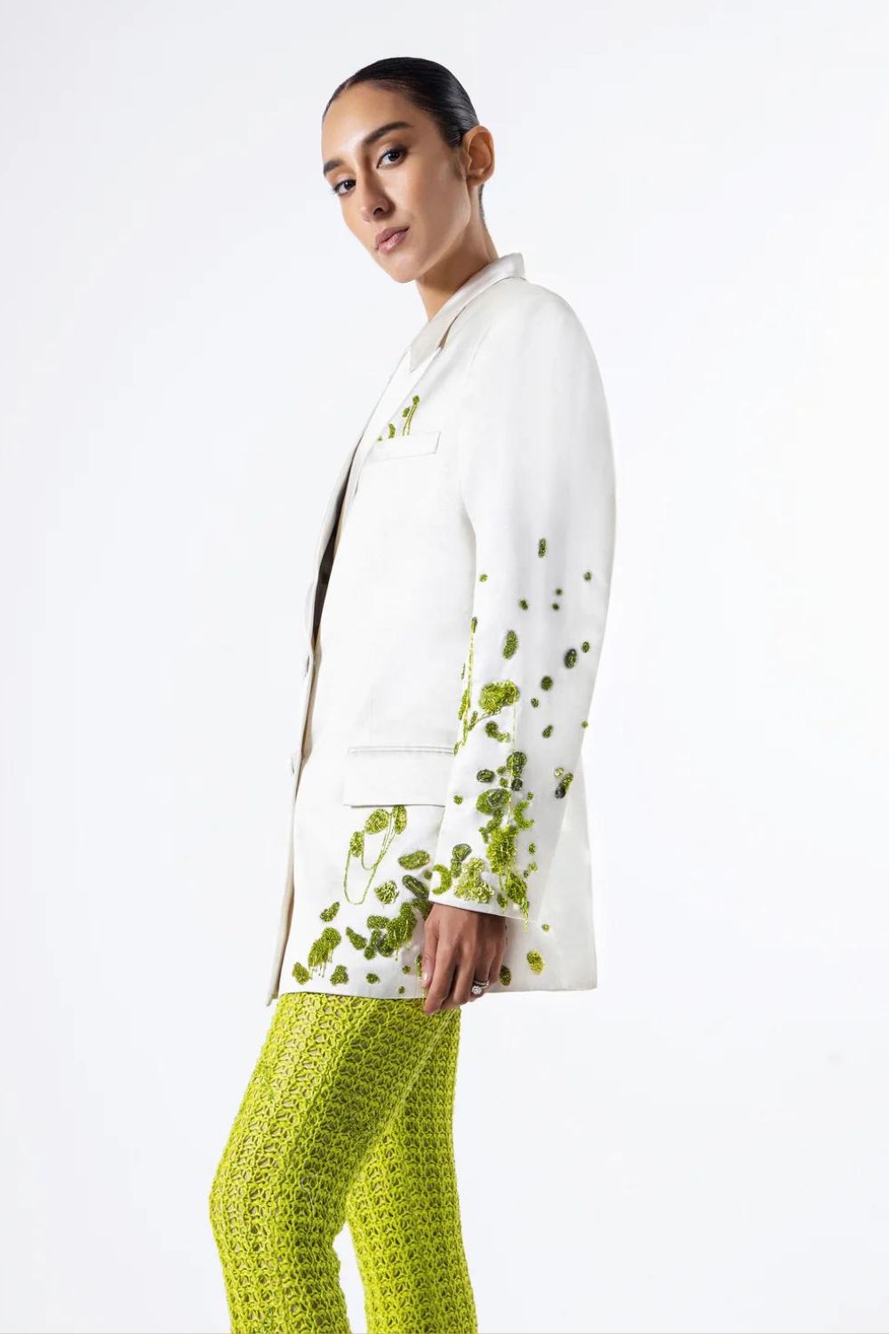 Chartreuse Dews Pearl Silk Jacket