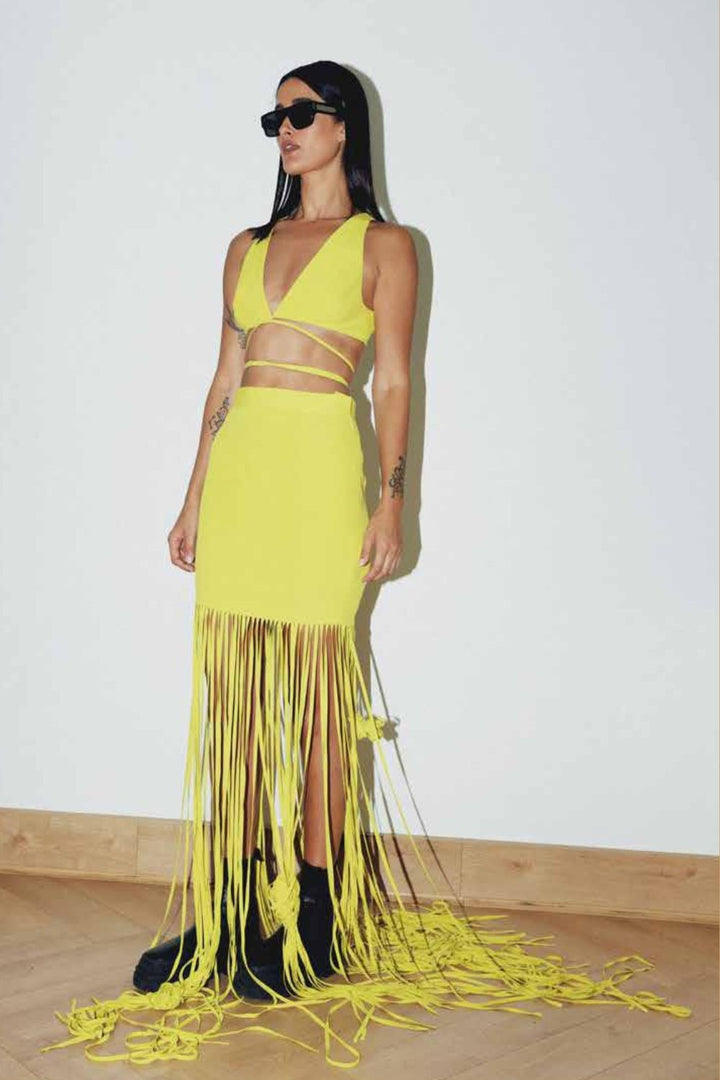 "Lexus" Bustier & "Fringe" Skirt