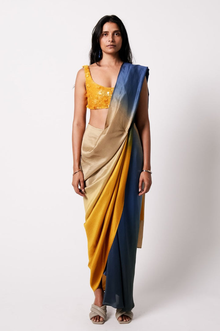 RiRi  Blouse with Ombre Masai Godet Saree