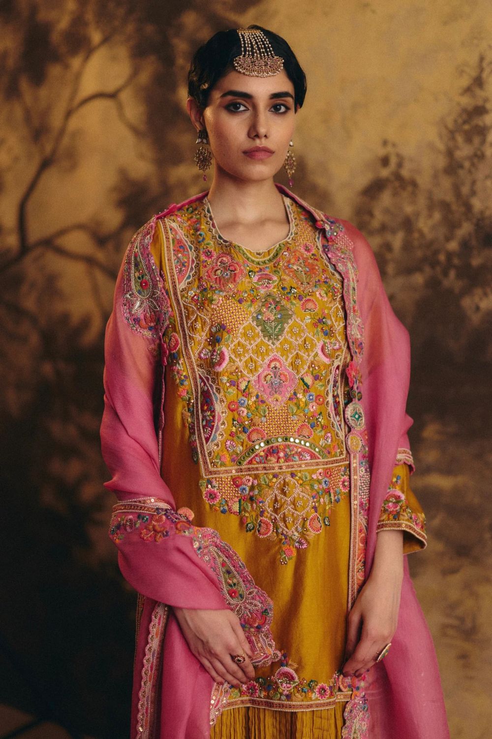 Short Kurti with Crushed Skirt and Dupatta