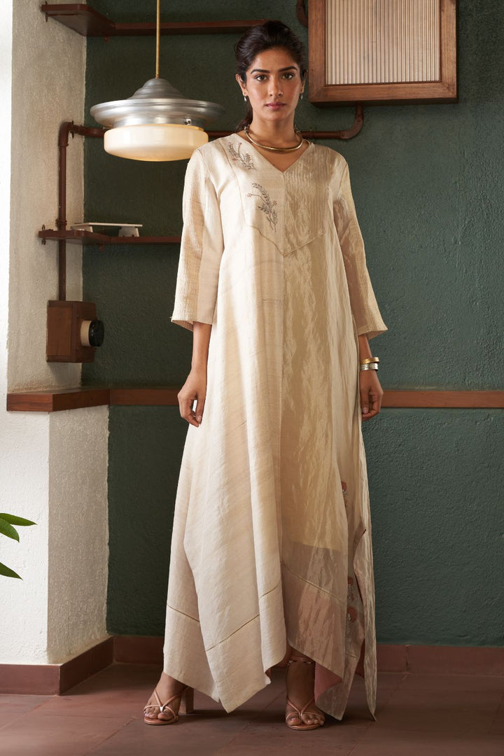 Natural Kaftan Dress with Slip