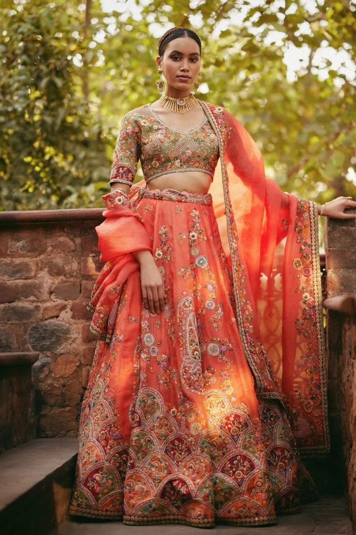 Organza Lehenga With Blouse And Dupatta