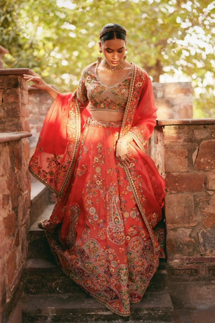 Organza Lehenga With Blouse And Dupatta