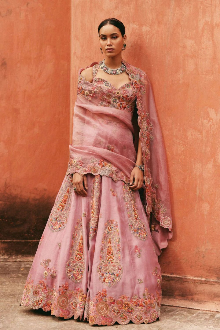 Organza Lehenga With Blouse And Dupatta