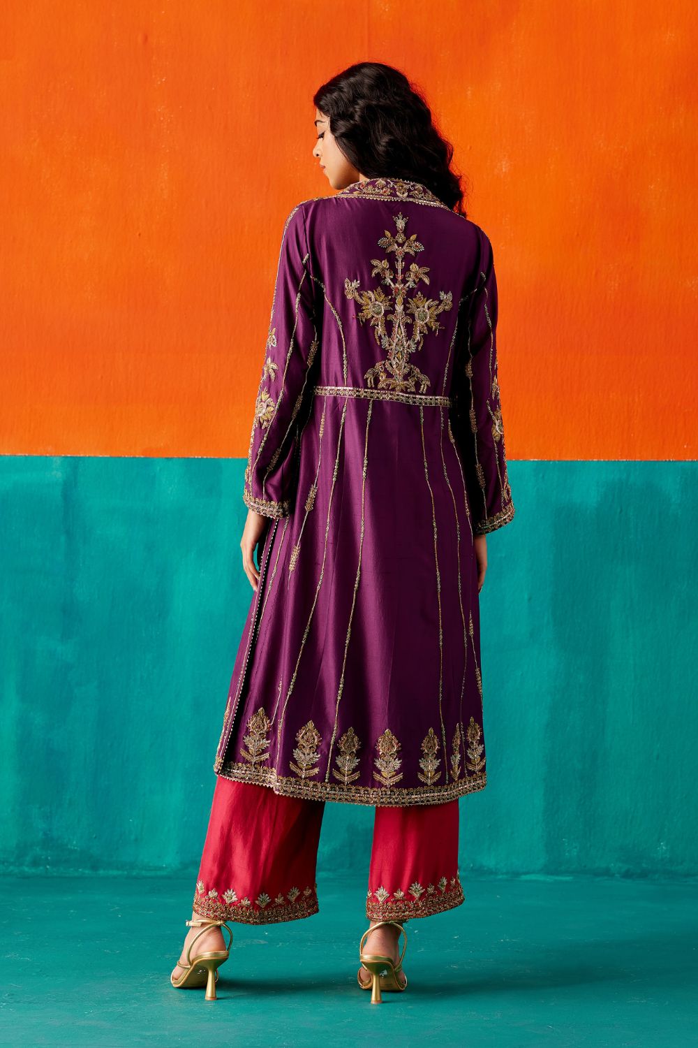 Wine Kurta Set