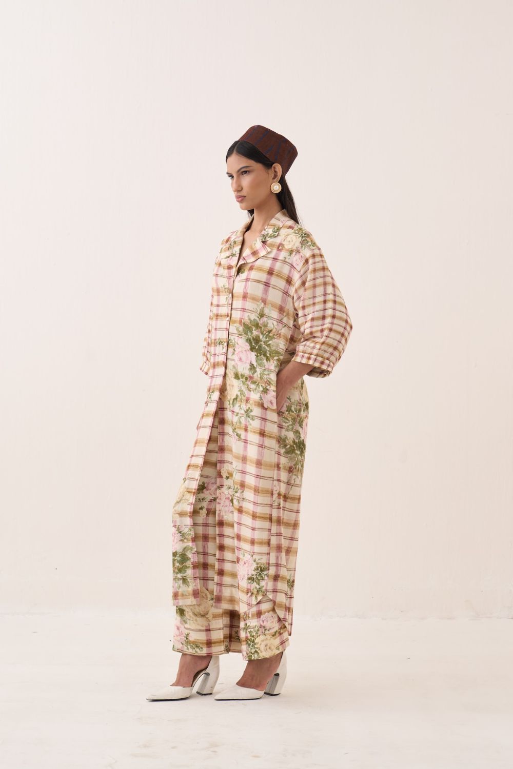 Jaali Rose Trench Jacket Set