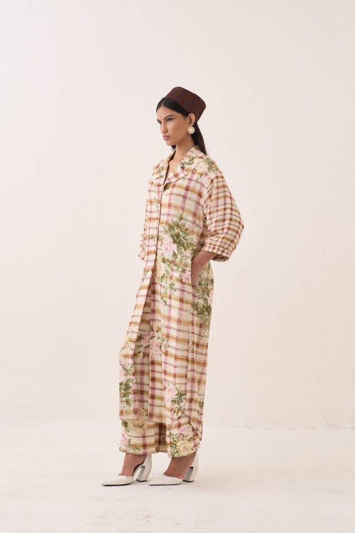 Jaali Rose Trench Jacket Set