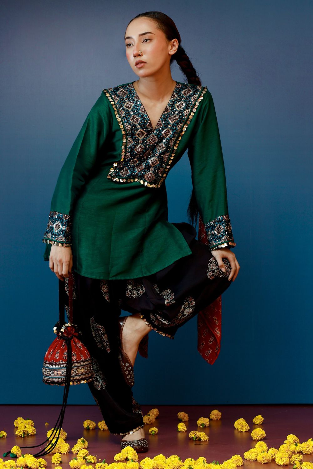 Bariyan Green Salwar Kameez