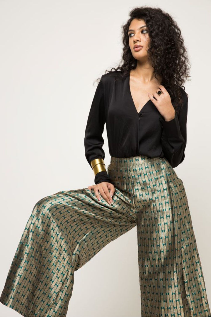 Statement Metallic Brocade Pant Set