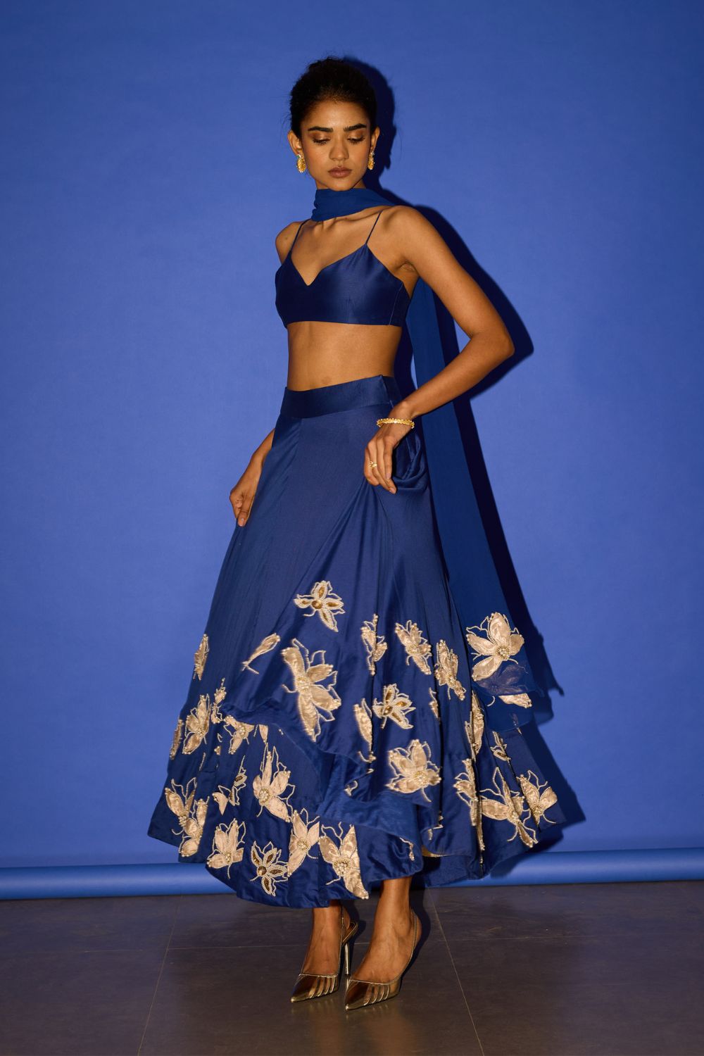 Crop Top with Lehenga Skirt