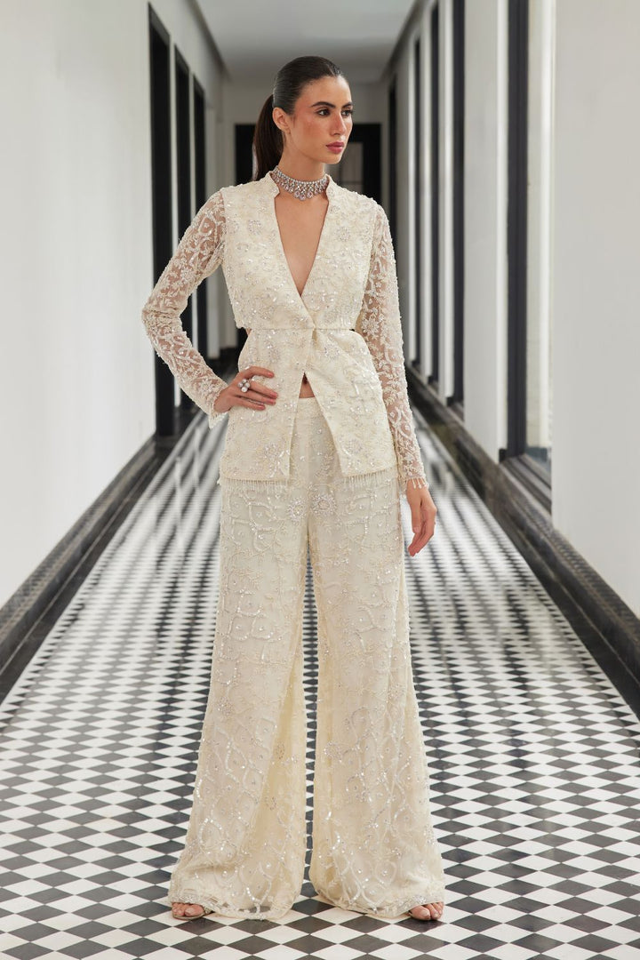 Ivory Blazer & Pant Suit