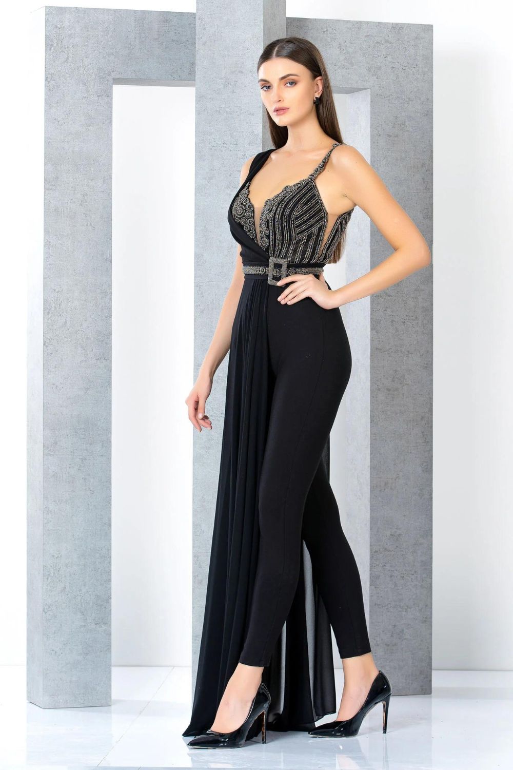 Bat-El Skinny Chiffon Trail Jumpsuit