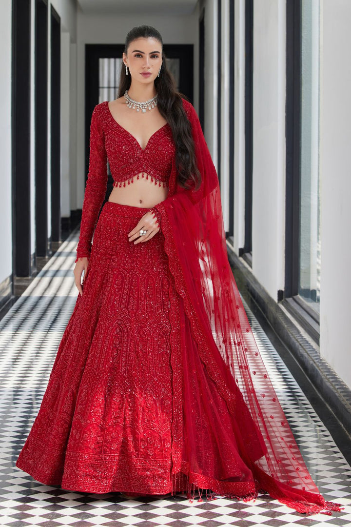 Red on Red Bridal Lehenga