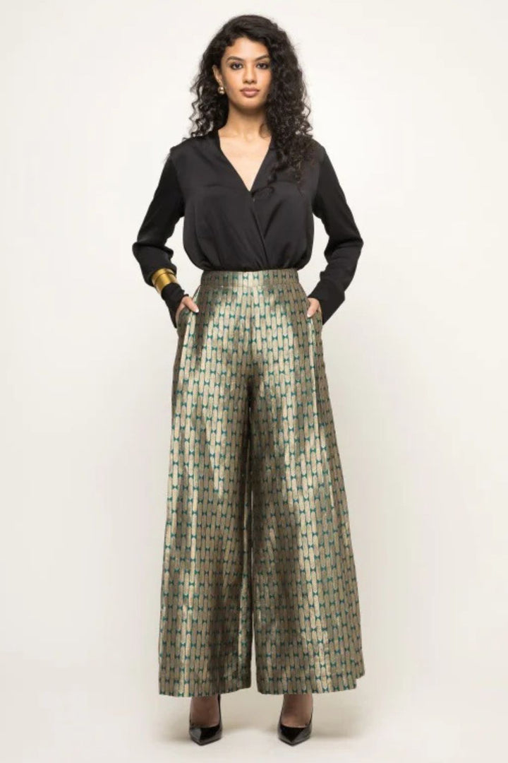 Statement Metallic Brocade Pant Set