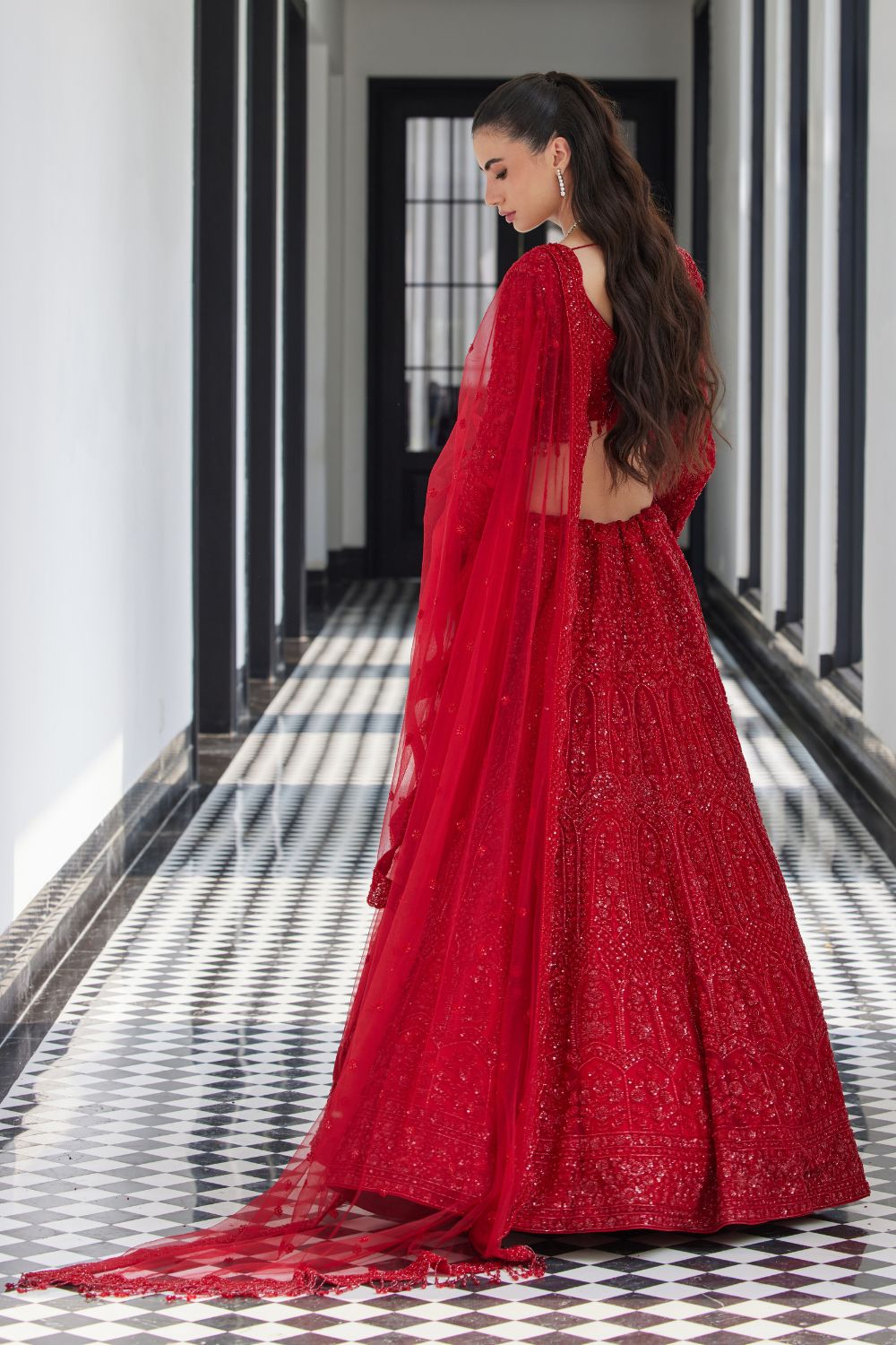 Red on Red Bridal Lehenga