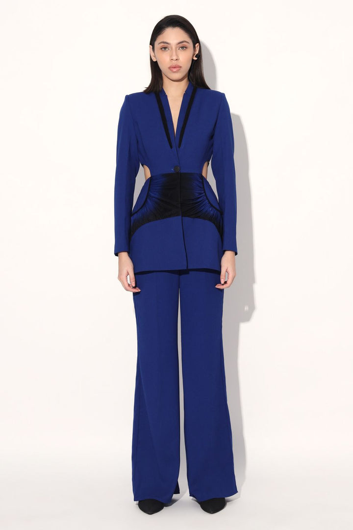 Ruched Cut Way Pant Suit