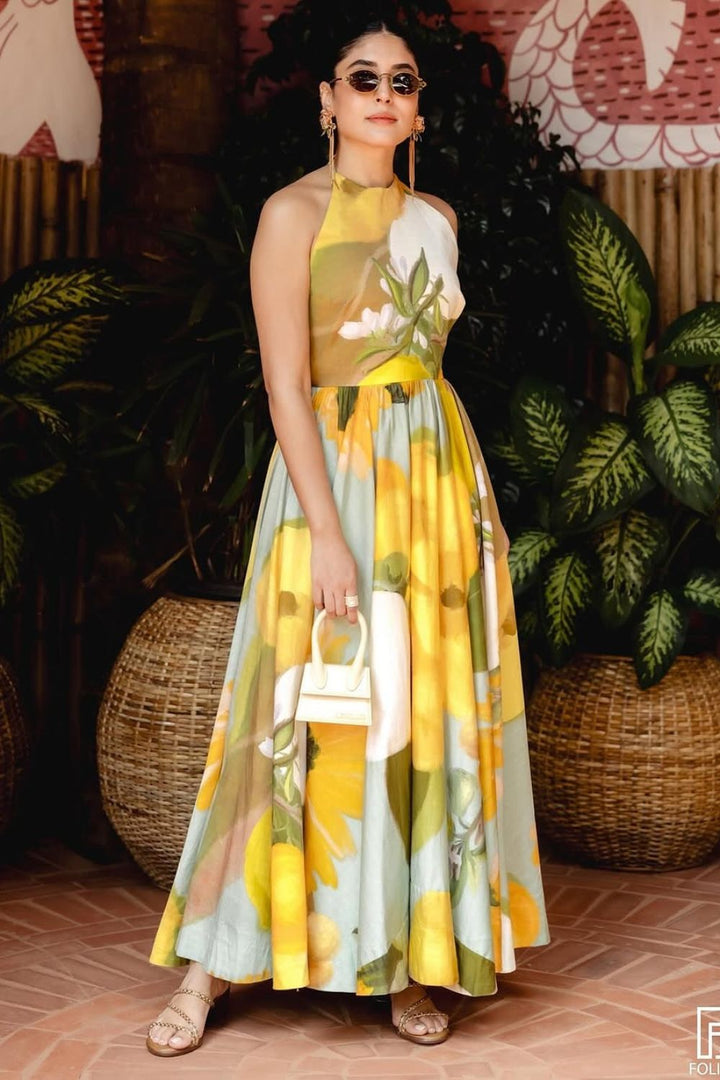Kritika Kamra In Our Lemonade Halter Neck Dress