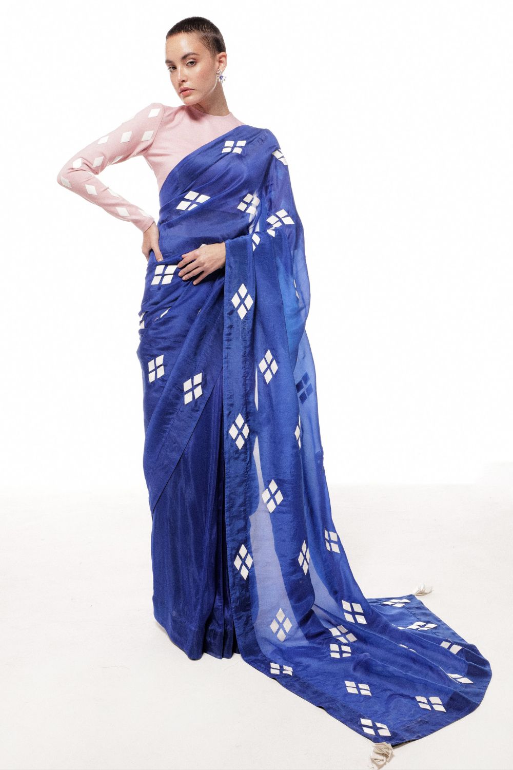 Blue Field Cress Saree