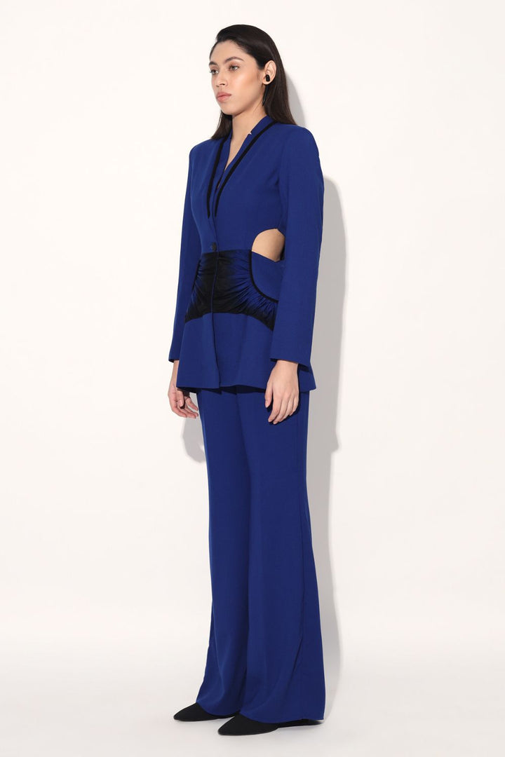 Ruched Cut Way Pant Suit