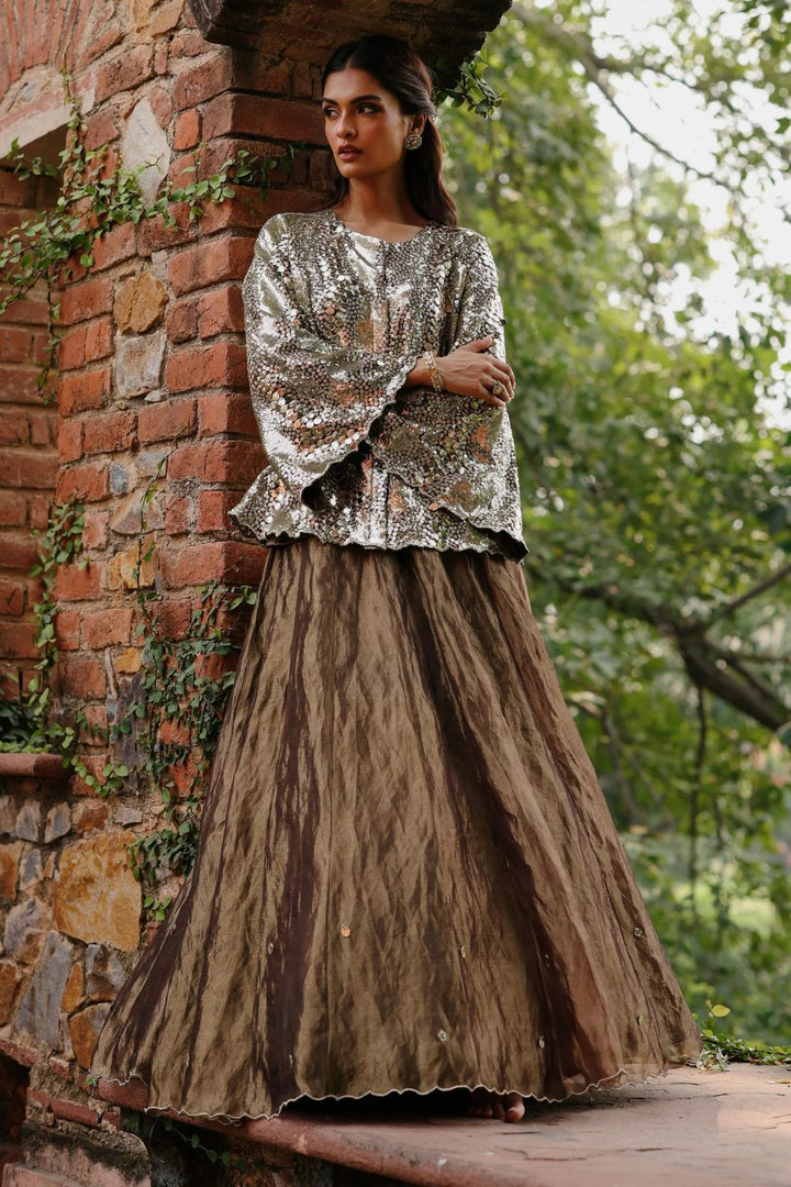 Zohra Lehenga in Bronze