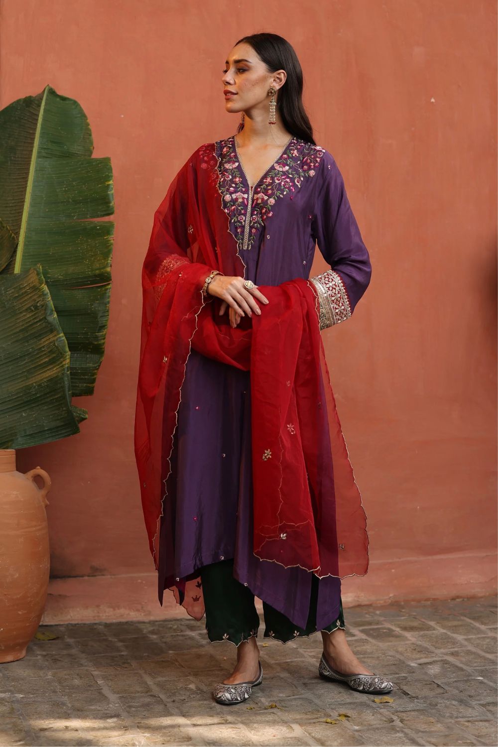 Kaleera Kurta Set in Purple