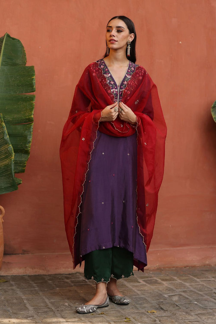 Kaleera Kurta Set in Purple