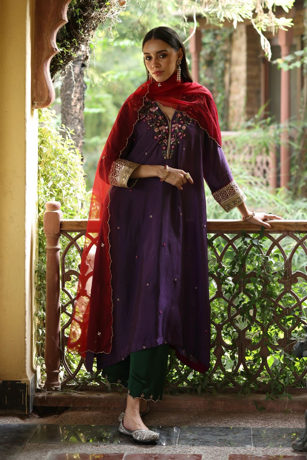 Kaleera Kurta Set in Purple